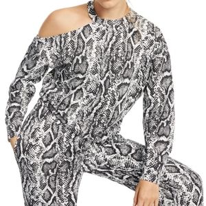 CULPOS x INC Women Snake-Print Cold-Shoulder Top